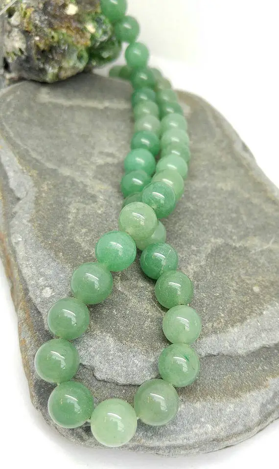 Green Aventurine Beads 10mm  / Natural Green Aventurine  Round Beads / Green Gemstone Round Beads / Mala Beads / Jewellery Beads 4 Beads