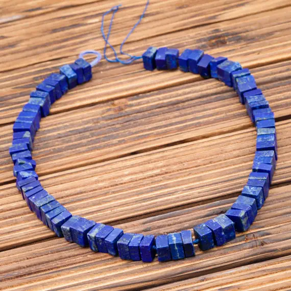 Lapis Lazuli Cube Beads 8.5-10.5mm (etb00865) Matte/healing Stone/unique Jewelry/vintage Jewelry/gemstone Necklace