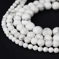 4mm White Howlite Round Stone Beads | Hackberry Creek