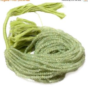 Shop Prehnite Faceted Beads! 3mm Prehnite Beads, Faceted Rondelle Beads, Prehnite Gemstone Beads, 13.5 Inch Strand, SKU-AA13 | Natural genuine faceted Prehnite beads for beading and jewelry making.  #jewelry #beads #beadedjewelry #diyjewelry #jewelrymaking #beadstore #beading #affiliate #ad