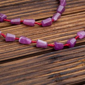 Shop Ruby Faceted Beads! Ruby Corundum faceted beads 7.5-9mm (ETB00922) Unique jewelry/Vintage jewelry/Gemstone necklace | Natural genuine faceted Ruby beads for beading and jewelry making.  #jewelry #beads #beadedjewelry #diyjewelry #jewelrymaking #beadstore #beading #affiliate #ad