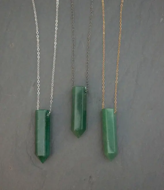 Aventurine Necklace, Aventurine Jewelry, Aventurine Pendant, Gold  Aventurine Necklace, Stone Of Prosperity, Crystal Necklace