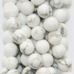 Shop Howlite Round Beads! 4 mm Genuine White Howlite Beads – Round 4 mm Gemstone Beads – Full Strand 16", 85 beads, AA Quality, Item 1 | Natural genuine round Howlite beads for beading and jewelry making.  #jewelry #beads #beadedjewelry #diyjewelry #jewelrymaking #beadstore #beading #affiliate #ad