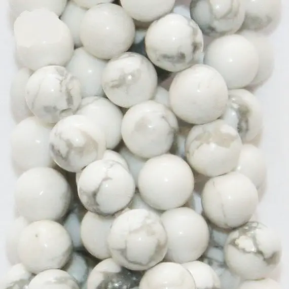 4 Mm Genuine White Howlite Beads - Round 4 Mm Gemstone Beads - Full Strand 16", 85 Beads, Aa Quality, Item 1