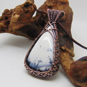 Shop Opal Necklaces! Dendrite Opal Pendant, Wire Wrapped Jewellery, Copper Necklace | Natural genuine Opal necklaces. Buy crystal jewelry, handmade handcrafted artisan jewelry for women.  Unique handmade gift ideas. #jewelry #beadednecklaces #beadedjewelry #gift #shopping #handmadejewelry #fashion #style #product #necklaces #affiliate #ad