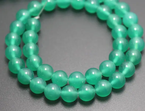 Green Agate Beads,6mm/8mm/10mm/12mm Smooth And Round Stone Beads,15 Inches One Starand