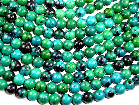 Chrysocolla, 8mm(8.5mm) Round Beads, 15.5 Inch, Full Strand, Approx 48 Beads, Hole 1 Mm, A Quality,reconstituted (196054008)