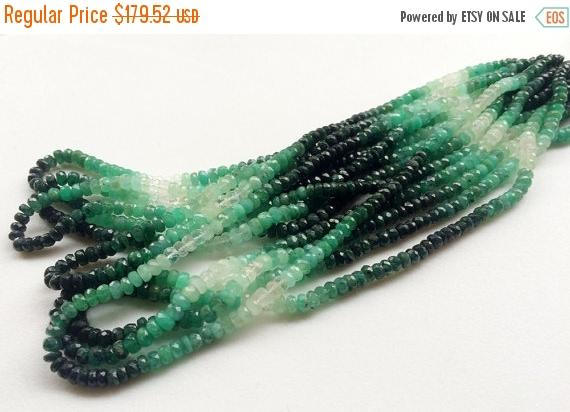 4-4.5mm Emerald Faceted Rondelle Beads, Natural Shaded Emerald Beads, Emerald For Jewelry, Emerald Beads (8in To 16in Options)