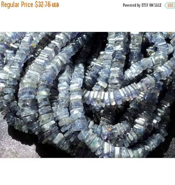 4-4.5mm Iolite Heishi Beads, Iolite Flat Square Heishi Beads, Iolite Beads For Jewelry, Iolite Heishi Beads (8in To 16in Options)