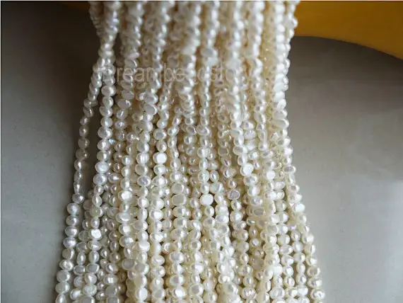 Small Pearl Beads For Jewelry Making, 4-5mm Small Pearls, Genuine Pearl Strands, Natural Little Pearls, White And Pink Pearl Beads (zz3)