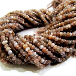 AAA Quality Chocolate Moonstone Rondelle faceted Beads 4mm size approx. Strand 13 inch long, Semi Precious gemstones, Sold Per Strand AAA Quality Chocolate Moonstone Rondelle faceted Beads 4mm size approx. Strand 13 inch long, Semi Precious gemstones, Sold Per Strand