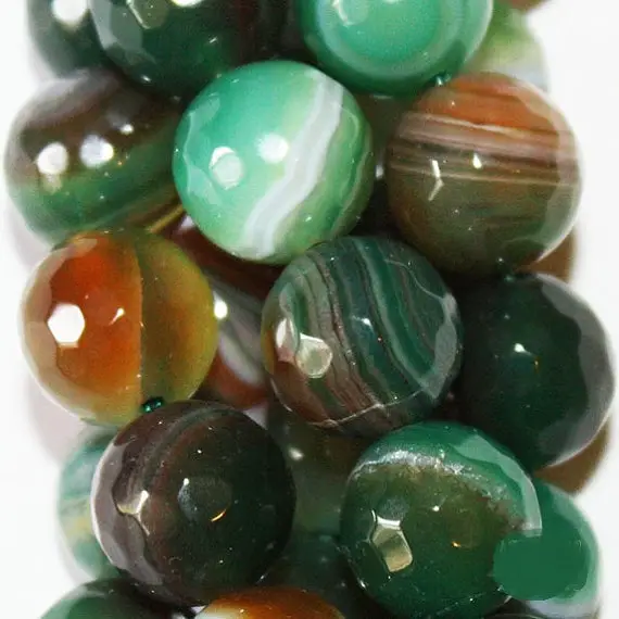 Faceted Crackle Agate  Beads - Round 10 Mm Gemstone Beads - Full Strand 15", 38 Beads, Item 15