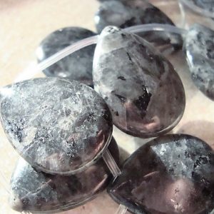 Larvikite Beads 24 x 18mm  Black Labradorite Smooth Teardrops – 4 Pieces | Natural genuine other-shape Gemstone beads for beading and jewelry making.  #jewelry #beads #beadedjewelry #diyjewelry #jewelrymaking #beadstore #beading #affiliate #ad