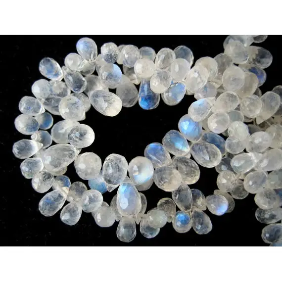 4x6mm Approx Rainbow Moonstone Faceted Tear Drop Beads, Rainbow Moonstone Drop Bead For Jewelry, Rainbow Moonstone (25pcs To 100pcs Options)