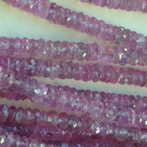 Shop Pink Sapphire Beads! 10-100 pcs  Pink Sapphire Rondelles Beads, SONGEA SAPPHIRE, AAA, 2.75-3 mm, Faceted, Precious September Birthstone  tr s solo 30 | Natural genuine faceted Pink Sapphire beads for beading and jewelry making.  #jewelry #beads #beadedjewelry #diyjewelry #jewelrymaking #beadstore #beading #affiliate #ad