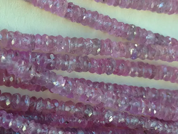 10-100 Pcs  Pink Sapphire Rondelles Beads, Songea Sapphire, Aaa, 2.75-3 Mm, Faceted, Precious September Birthstone  Tr S Solo 30
