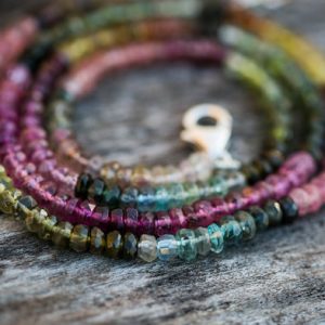 Multicolor Tourmaline Necklace – Pink, Blue, Green, Yellow, Orange Tourmaline – Tourmaline Beads – Tourmaline Necklace – Tourmaline | Natural genuine Tourmaline necklaces. Buy crystal jewelry, handmade handcrafted artisan jewelry for women.  Unique handmade gift ideas. #jewelry #beadednecklaces #beadedjewelry #gift #shopping #handmadejewelry #fashion #style #product #necklaces #affiliate #ad