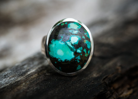 Turquoise Ring Size 7.5 Turquoise Ring Size 7.5 - Unisex Ring - Turquoise Jewelry - Sterling Silver Turquoise Ring Size 7.5 - Turquoise Ring