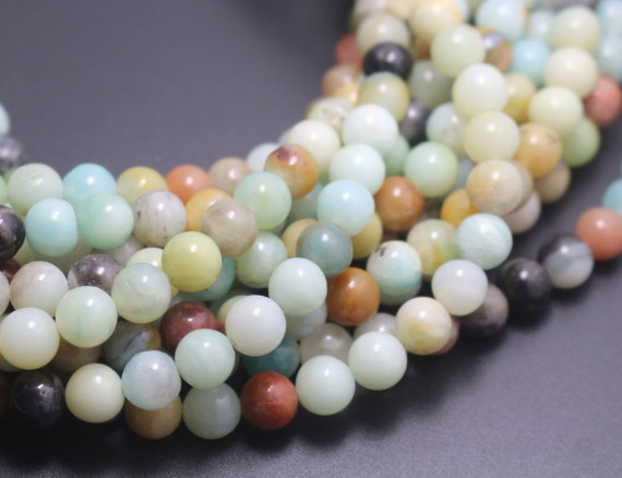 Amazonite Beads,multicolor Amazonite Beads,4mm/6mm/8mm/10mm/12mm Natural Gemstone Round Beads,15 Inches One Starand