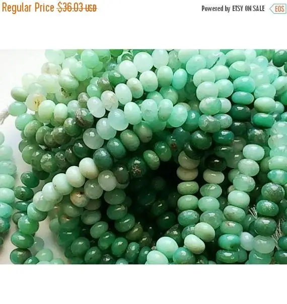 7mm Chrysoprase Plain Rondelle Beads, Shaded Green Chrysoprase Beads, Chrysoprase Smooth Beads For Jewelry (18pc To 36pc Options)