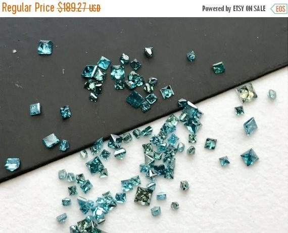 Blue Diamond, 1-2mm Melee Diamonds, Square Princess Cut Faceted Melee Diamond, Blue Diamond For Jewelry (0.25cts To 1ct)-ds302
