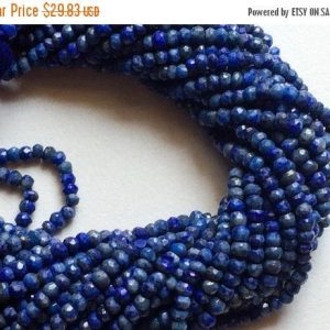 Shop Lapis Lazuli Faceted Beads! 3.5-4mm Lapis Lazuli Faceted Rondelles Beads, Blue Lapis Lazuli Tiny Beads, 13 Inch Lapis Lazuli For Necklace (1Strand To 5Strands Options) | Natural genuine faceted Lapis Lazuli beads for beading and jewelry making.  #jewelry #beads #beadedjewelry #diyjewelry #jewelrymaking #beadstore #beading #affiliate #ad