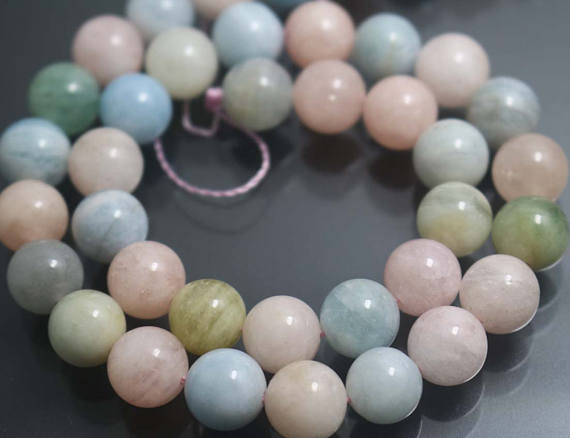 10mm Morganite Stone Beads,natural Smooth And Round Morganite Beads,15 Inches One Starand