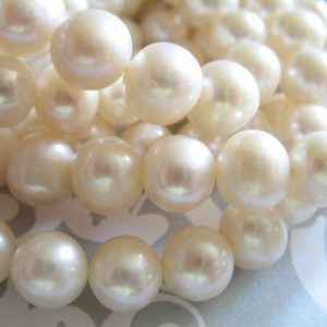 Shop Pearl Beads! 1 Strand, WHITE Round Pearls, Round Fresh Water Pearls, Luxe AA, 8.5-10 mm, wholesale June birthstone rw brides,,810 | Natural genuine beads Pearl beads for beading and jewelry making.  #jewelry #beads #beadedjewelry #diyjewelry #jewelrymaking #beadstore #beading #affiliate #ad