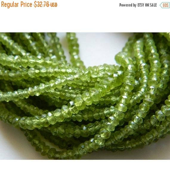 3-3.5mm Peridot Green Quartz Faceted Rondelle, Peridot Faceted Beads For Necklace, Green Gemstone For Jewelry (1st To 5st Option)