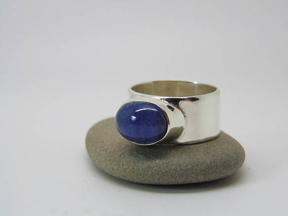 Tanzanite Ring - Sterling Silver Ring - Tanzanite Jewellery - December Birthstone - Minimalist Ring - Us Size 9 - Uk Size R
