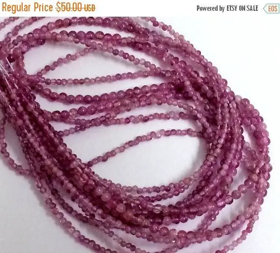 2mm Pink Tourmaline Round Beads, Natural Pink Tourmaline Beads, Pink Tourmaline For Jewelry, Beautiful Pink Beads (6in To 13in Options)
