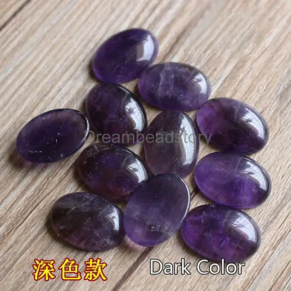2-50 Pcs Natural Purple Amethyst Gemstone Oval Cabochons For Earring Making No Hole Flat Back Dome Cab (18*25mm)