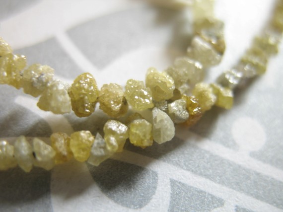 5-50 Pcs / 2-3 Mm, Rough Diamond Nuggets Chips - Light Canary Yellow Diamonds Beads - Raw Diamond Nuggets, Aaa, April Birthstone Ddcy Solo