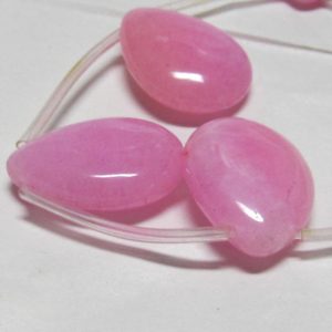 Jade Beads 25 x 18mm Smooth Blush Pink Candy Teardrops – 2 Pieces | Natural genuine other-shape Gemstone beads for beading and jewelry making.  #jewelry #beads #beadedjewelry #diyjewelry #jewelrymaking #beadstore #beading #affiliate #ad