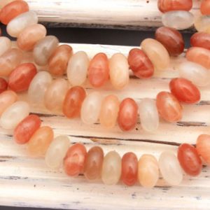 Shiny polished Moonstone 9-10mm rondelle beads (ETB00024)* | Natural genuine beads Gemstone beads for beading and jewelry making.  #jewelry #beads #beadedjewelry #diyjewelry #jewelrymaking #beadstore #beading #affiliate #ad