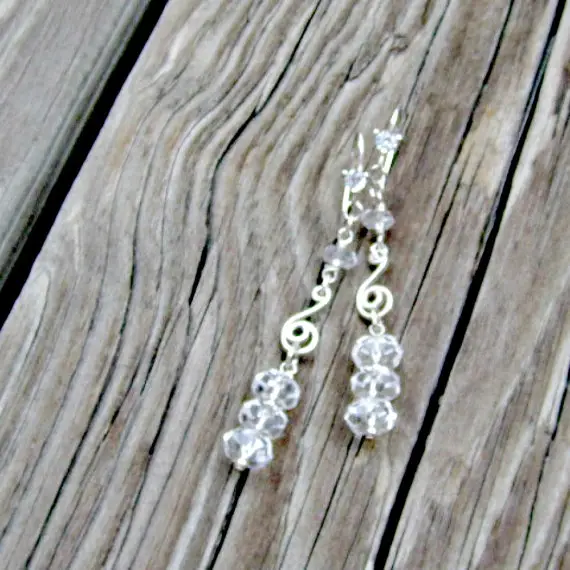 Clear Crystal Quartz Earrings - Wedding Jewelry - Gemstone Jewellery - Bride - Icicle - Luxe - Couture