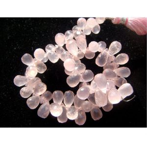 Shop Rose Quartz Faceted Beads! 6x9mm Rose Quartz Faceted Tear Drop Bead, Rose Quartz Micro Faceted Briolette For Jewelry, Rose Quartz Drop Beads (20Pcs To 40Pcs Options) | Natural genuine faceted Rose Quartz beads for beading and jewelry making.  #jewelry #beads #beadedjewelry #diyjewelry #jewelrymaking #beadstore #beading #affiliate #ad