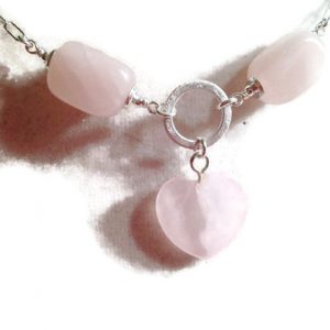 Shop Rose Quartz Necklaces! Pink Necklace – Rose Quartz Gemstone Jewellery – Sterling Silver Jewelry – Fashion – Chain – Heart Pendant – Chic – Valentine | Natural genuine Rose Quartz necklaces. Buy crystal jewelry, handmade handcrafted artisan jewelry for women.  Unique handmade gift ideas. #jewelry #beadednecklaces #beadedjewelry #gift #shopping #handmadejewelry #fashion #style #product #necklaces #affiliate #ad