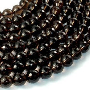 Shop Smoky Quartz Faceted Beads! Smoky Quartz Beads, 10mm, Faceted Round Beads, 15.5 Inch, Full strand, Approx 38 beads, Hole 1mm, A quality (408025005) | Natural genuine faceted Smoky Quartz beads for beading and jewelry making.  #jewelry #beads #beadedjewelry #diyjewelry #jewelrymaking #beadstore #beading #affiliate #ad