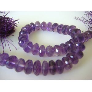 Shop Amethyst Faceted Beads! 8mm Amethyst Faceted Rondelles, Amethyst Micro Faceted Rondelles, Purple Amethyst For Jewerly, Amethyst Rondelles (4.5IN To 8IN Options) | Natural genuine faceted Amethyst beads for beading and jewelry making.  #jewelry #beads #beadedjewelry #diyjewelry #jewelrymaking #beadstore #beading #affiliate #ad