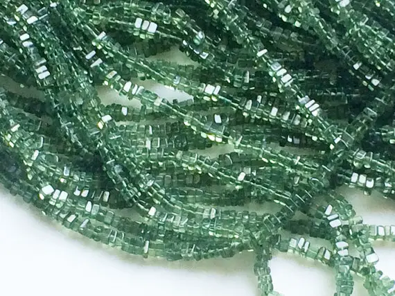 4.5mm Green Apatite Heishi Beads, Green Apatite Square Spacer Beads, Green Apatite For Necklace (8in To 16in Options) - Aga96