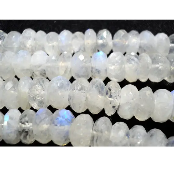 5mm Rainbow Moonstone Faceted Rondelle Beads, Rainbow Moonstone Faceted Beads, Rainbow Moonstone Rondelle For Jewelry (7in To 14in Option)
