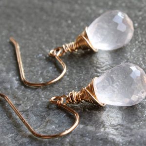 Shop Quartz Crystal Earrings! Ice Quartz Earrings Gold Filled or Sterling Silver wire wrapped natural crystal clear gemstone minimalist simple dainty dangles gift 4324 | Natural genuine Quartz earrings. Buy crystal jewelry, handmade handcrafted artisan jewelry for women.  Unique handmade gift ideas. #jewelry #beadedearrings #beadedjewelry #gift #shopping #handmadejewelry #fashion #style #product #earrings #affiliate #ad