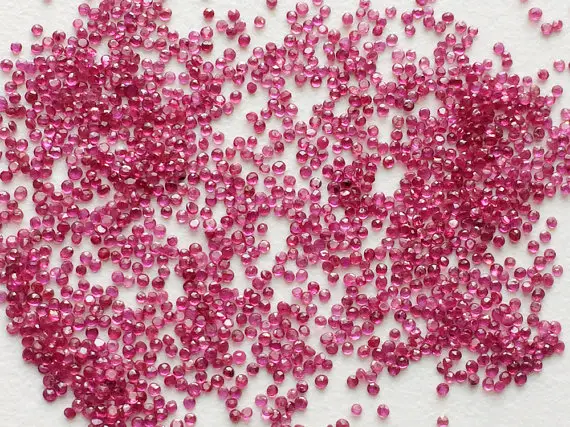 1.5-2mm Ruby Round Cut Stones, Natural Loose Ruby Gems, Tiny Faceted Ruby Round, Ruby For Jewelry (1ct To 10ct Options)- Pgpa167
