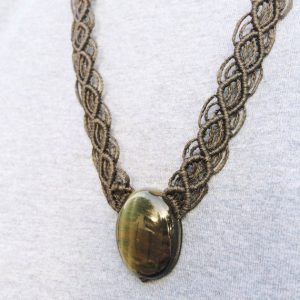 Shop Tiger Eye Necklaces! Tigers eye macrame necklace, mans necklace, macrame necklace, Natural Tigers eye gemstone, rustic necklace, boho, surf, spiritual, mens gift | Natural genuine Tiger Eye necklaces. Buy handcrafted artisan men's jewelry, gifts for men.  Unique handmade mens fashion accessories. #jewelry #beadednecklaces #beadedjewelry #shopping #gift #handmadejewelry #necklaces #affiliate #ad