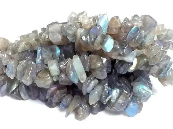 5-7mm Labradorite Gemstone Chips, Labradorite Beads, 32 Inches, Labradorite Fire Chips Stone For Necklace (1strand To 5strands Options)