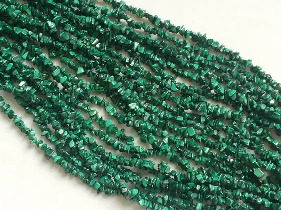 4-6mm Malachite Chips, Malachite Beads, Natural Malachite Chips, Malachite For Necklace, 32 Inch (1strand To 5strands Options) - Rama55