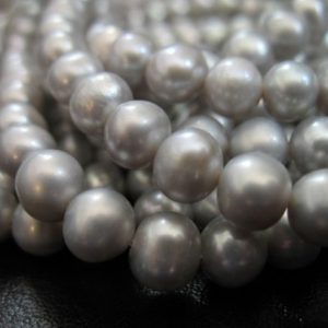 Shop Pearl Round Beads! Sale.. Full Strand, ROUND PEARLS, Fresh Water Cultured Pearl, Luxe AA, Silver Gray Grey Pearl, 7-8 mm, June Birthstone Gemstone Gem rgg 788 | Natural genuine round Pearl beads for beading and jewelry making.  #jewelry #beads #beadedjewelry #diyjewelry #jewelrymaking #beadstore #beading #affiliate #ad