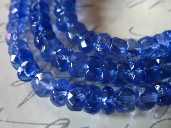 5-50 Pcs, Tanzanite Rondelles Beads, Luxe Aaaa, 5-6 Mm, Periwinkle Blue, Faceted, Brides Bridal December 56