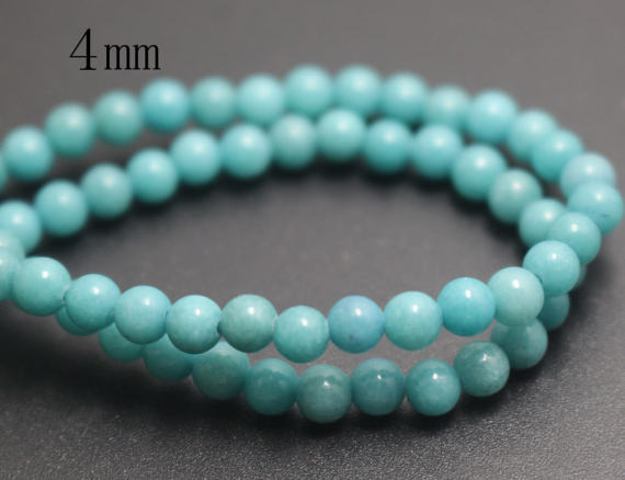 4mm Blue Mountain Jade Beads,candy Jade Beads,smooth And Round  Beads,15 Inches One Starand